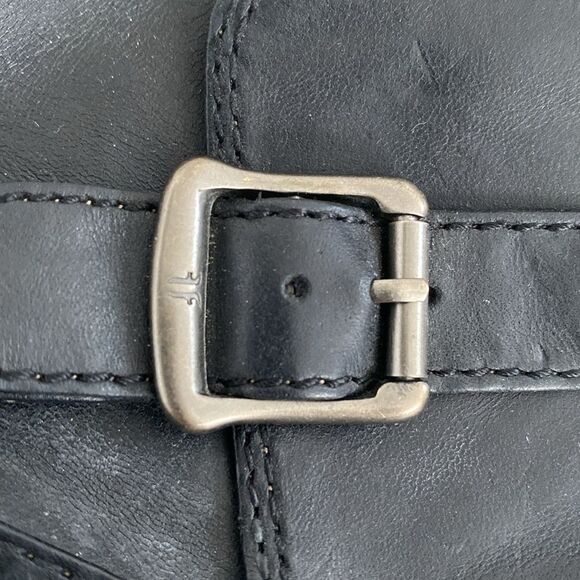 FRYE Black Ankle Buckle Chunky Heels Boots sz 8.5 - Like a New - Picture 4 of 16